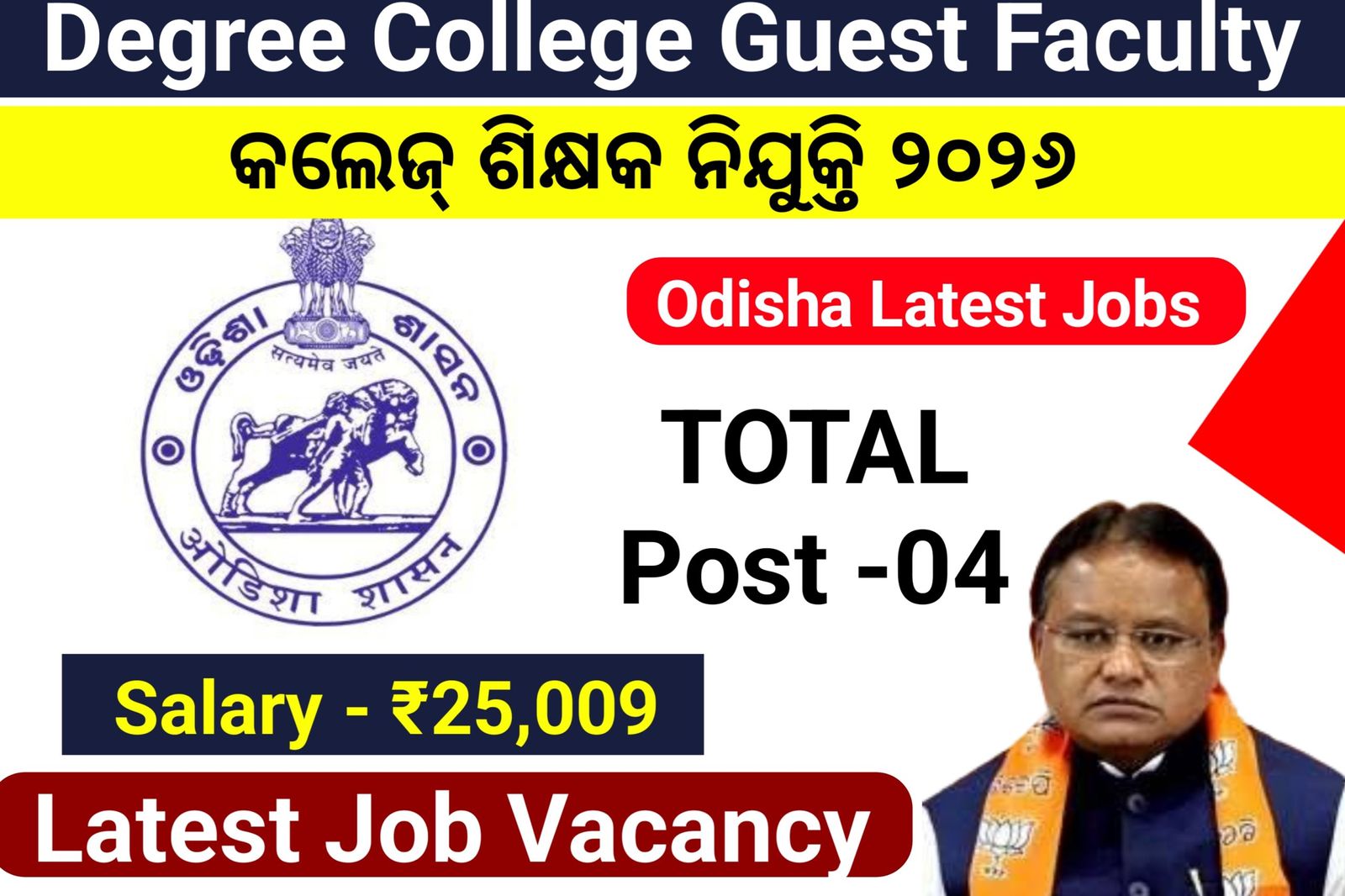 Odisha Degree College in Udayapur, Keonjhar Lecturer Recruitment 2026,apply now