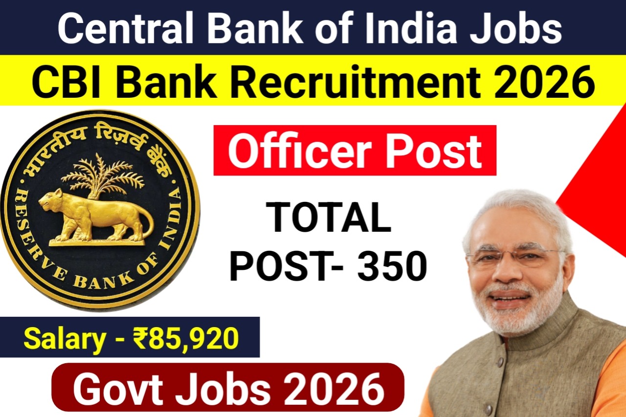 Central Bank of India Recruitment 2026 Apply Now For 350 Post