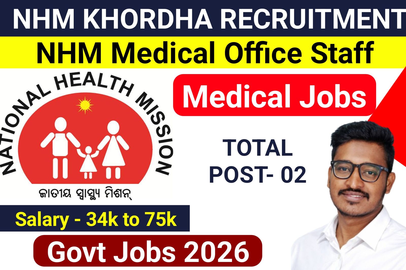 NHM Khordha Recruitment 2026 Notification Out for 02 Post Medical Officer