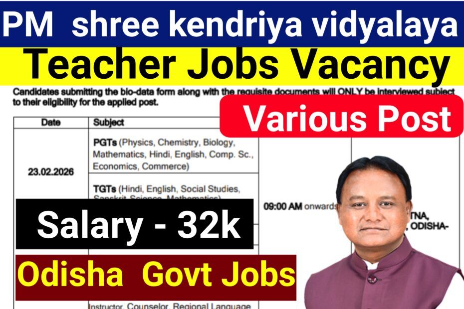 Pm Shree Kendriya vidyalaya Recruitment 2026